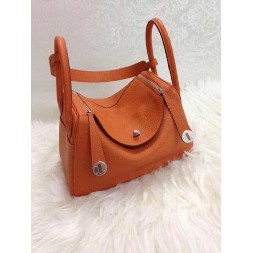 Hermes Lindy 30CM Original Leather Shoulder Bag HLD30 Orange