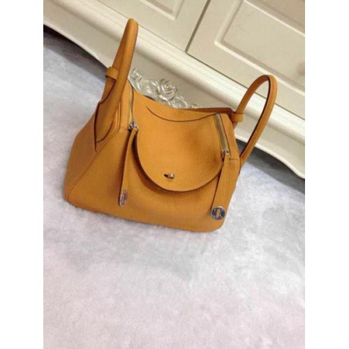 Hermes Lindy 30CM Original Leather Shoulder Bag HLD30 Wheat