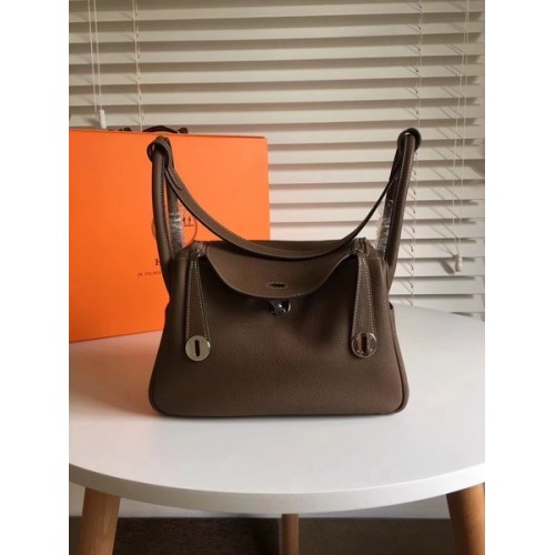 Hermes Lindy Original Togo Leather Bag 5086 Dark Grey