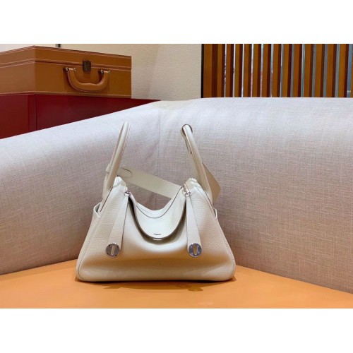Hermes Lindy Original Togo Leather Bag OLD30 light grey