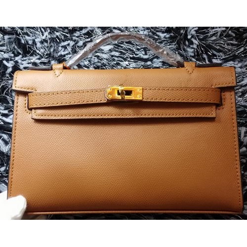 Hermes MINI Kelly 22cm Tote Bag Calf Leather K011 Wheat