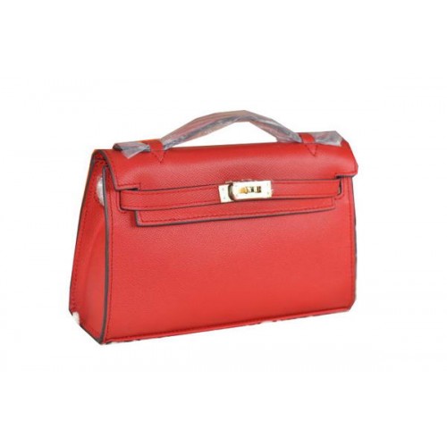 Hermes MINI Kelly 22cm Tote Bag Calfskin Leather Red
