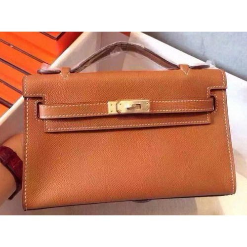 Hermes MINI Kelly 22cm Tote Bag Calfskin Leather K22 Wheat