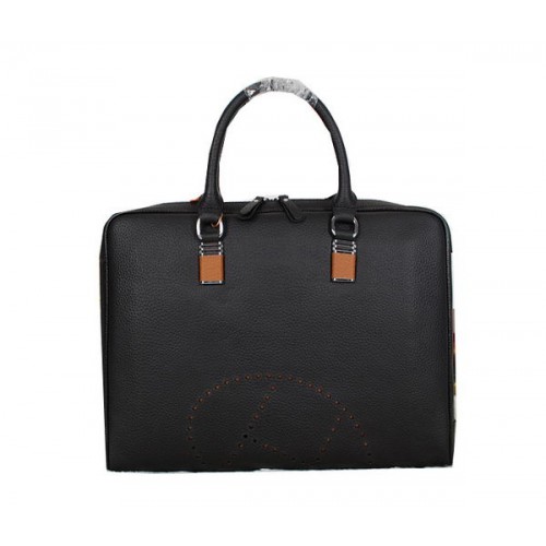 Hermes Mens Briefcase Original Calf Leather H95271 Black