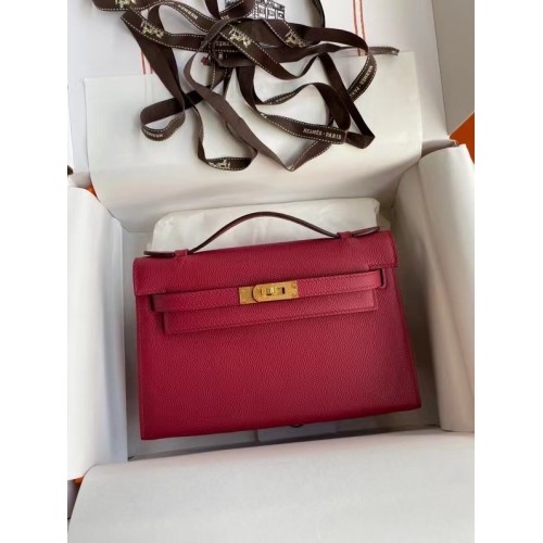 Hermes Original Epsom Leather KEL2278 purplish&gold-Tone Metal