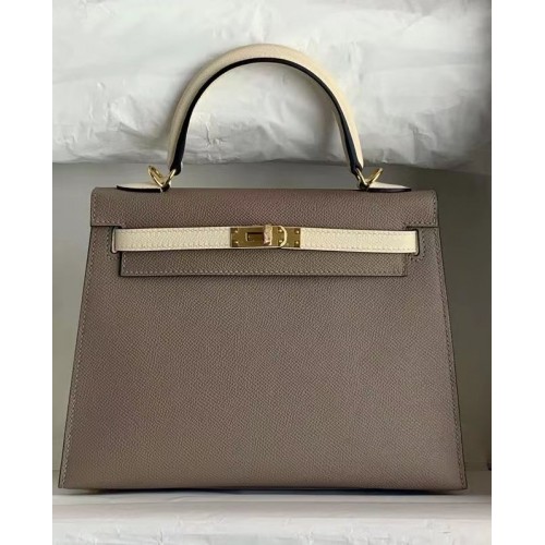 Hermes Original Epsom Leather KEL2578 grey&cream