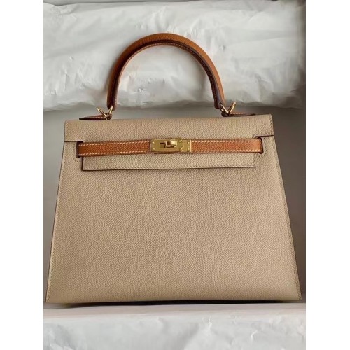 Hermes Original Epsom Leather KEL2578 light grey&brown