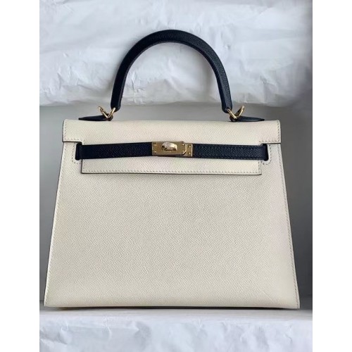 Hermes Original Epsom Leather KEL2578 white&black