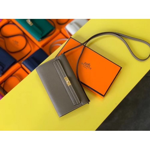 Hermes Original kelly espom leather to go woc Bag H4087 dark grey