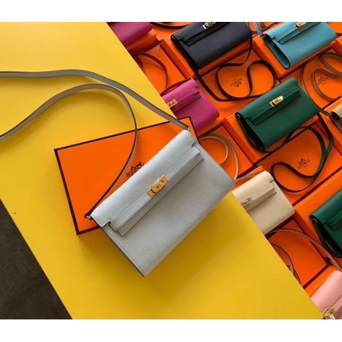 Hermes Original kelly espom leather to go woc Bag H4087 light blue