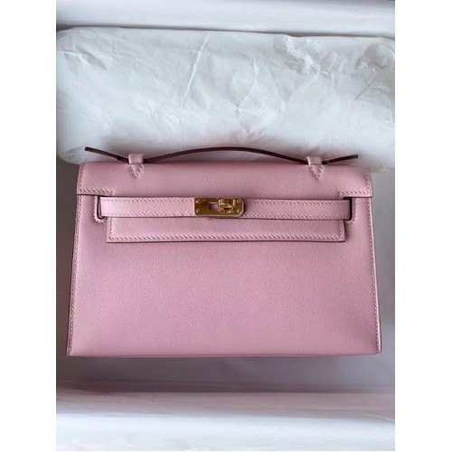 Hermes Original swift Leather KEL2278 pink&gold-Tone Metal