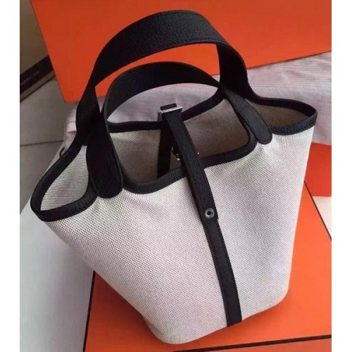 Hermes Picotin Lock 18cm Bag Canvas HPL8618T Black