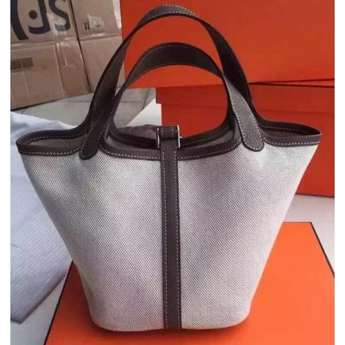 Hermes Picotin Lock 18cm Bag Canvas HPL8618T Dark Grey