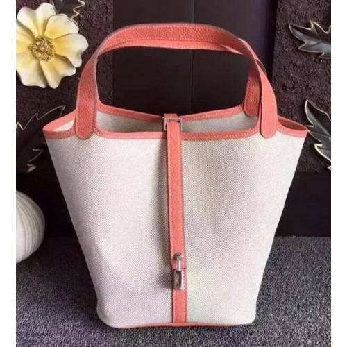 Hermes Picotin Lock 18cm Bag Canvas HPL8618T Light Pink