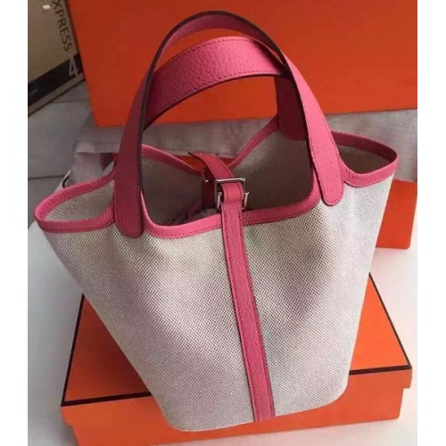 Hermes Picotin Lock 18cm Bag Canvas HPL8618T Pink