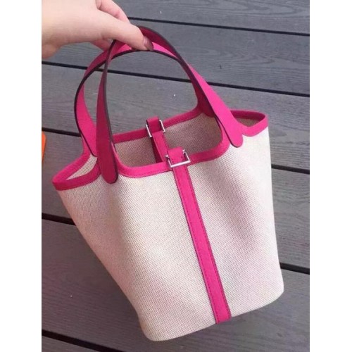 Hermes Picotin Lock 18cm Bag Canvas HPL8618T Rose