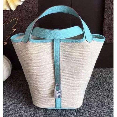 Hermes Picotin Lock 18cm Bag Canvas HPL8618T Light Blue