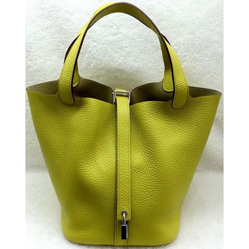 Hermes Picotin Lock 22cm Bags Litchi Leather HPL1048 Lemon