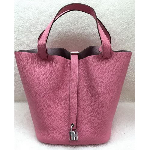 Hermes Picotin Lock 22cm Bags Litchi Leather HPL1048 Pink