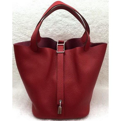 Hermes Picotin Lock 22cm Bags Litchi Leather HPL1048 Red