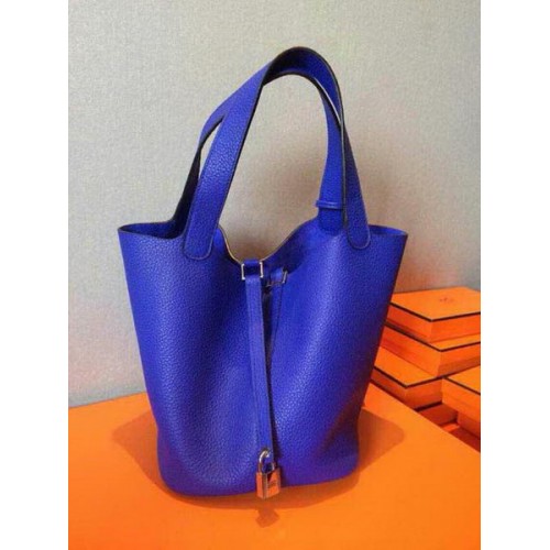 Hermes Picotin Lock 22cm Bags Litchi Leather HPT22 Blue