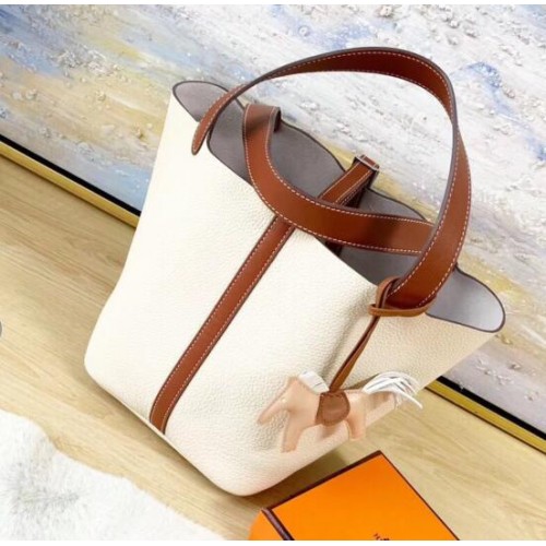 Hermes Picotin Lock 22cm Bags Litchi Leather HPT88 White