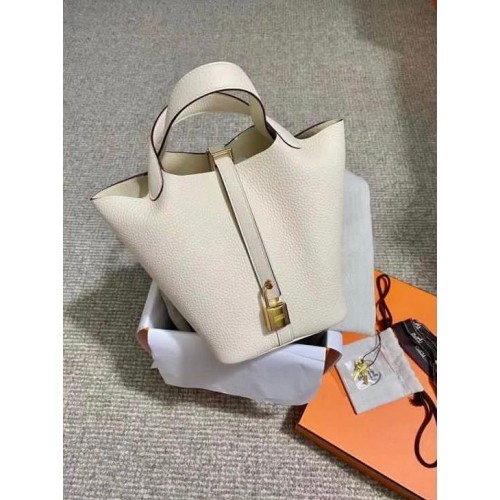 Hermes Picotin Lock Bags Original togo Leather PL3388 Cream