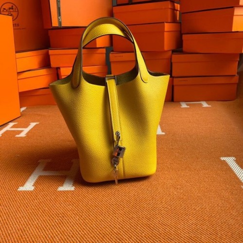 Hermes Picotin Lock Bags Original togo Leather PL3388 lemon