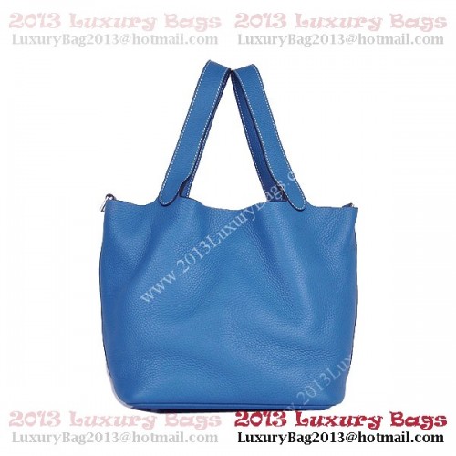 Hermes Picotin Lock MM Bag in Clemence Leather 8616 Blue