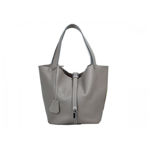 Hermes Picotin Lock MM Bag in Original Leather Grey