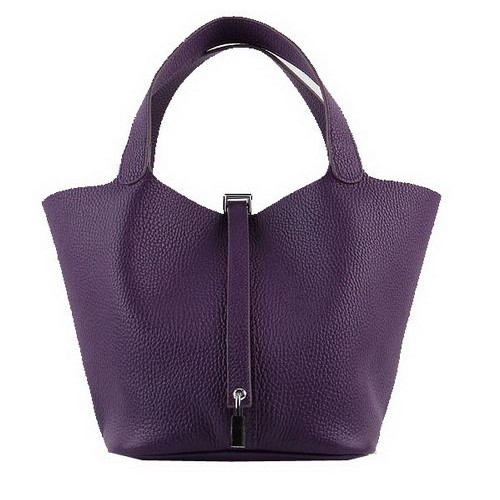 Hermes Picotin Lock MM Bags Clemence Leather H8616 Purple