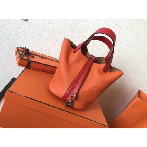 Hermes Picotin Lock PM Bags Original Leather H8688 orange&red