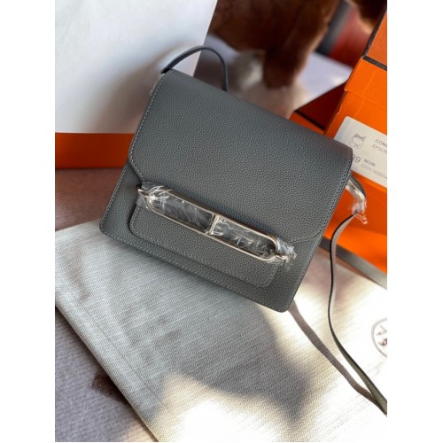 Hermes Roulis 19cm Evercolor 9D H9003 gray&Silver
