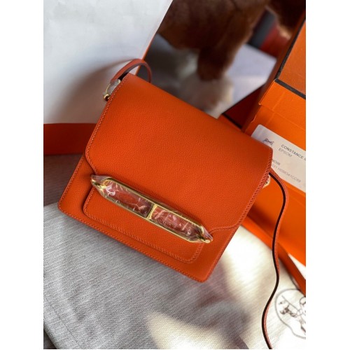 Hermes Roulis 19cm Evercolor 9D H9003 orange&Gold