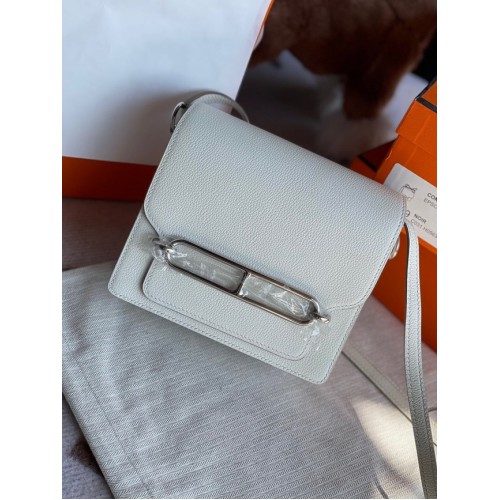 Hermes Roulis 19cm Evercolor 9D H9003 white&Silver
