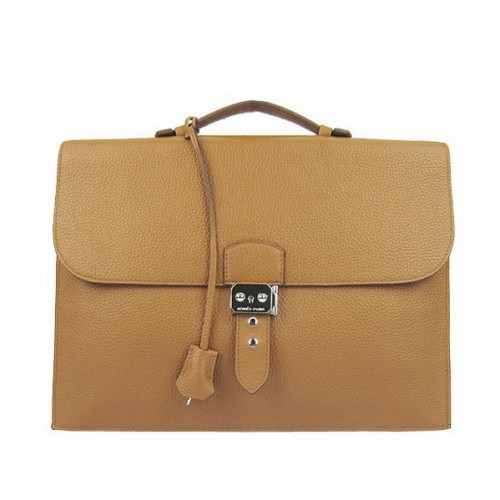 Hermes Sac Depeche 38cm Briefcase Clemence Camel