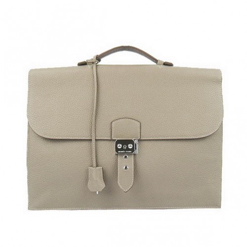 Hermes Sac Depeche 38cm Briefcase Clemence Grey
