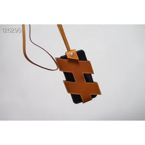 Hermes iPhone 11 pro Case Bag Original Leather H6698 Brown