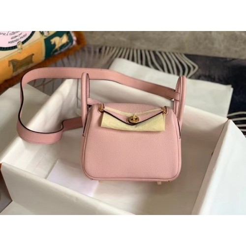 Hermes mini Lindy Original Togo Leather Bag OLD19 pink