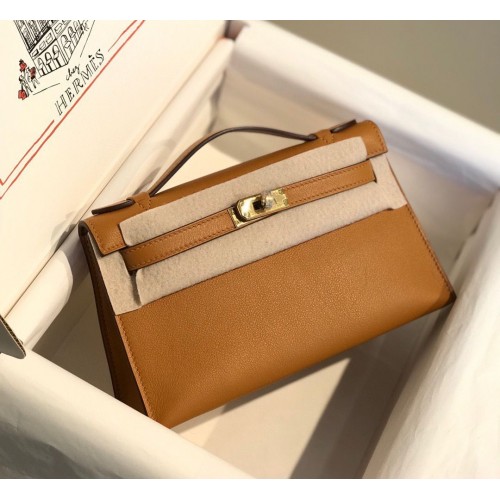 Hermes original swift leather mini Kelly K22CM H23560 Brown