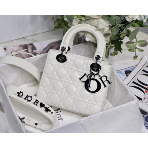 LADY DIOR MY ABCDIOR BAG Cannage Lambskin M0538I white