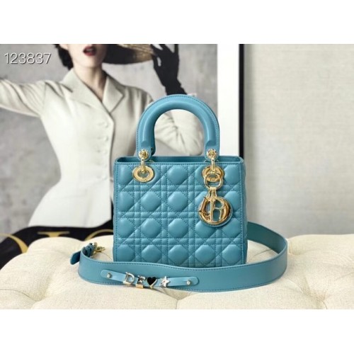 LADY DIOR MY ABCDIOR BAG Cannage Lambskin M0538O light blue