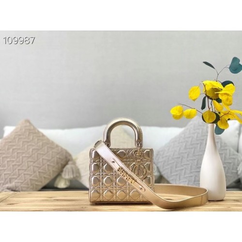 LADY DIOR MY ABCDIOR BAG gold Cannage Lambskin M0538O