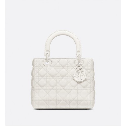 LADY DIOR ULTRA-MATTE MEDIUM BAG M0565IL white