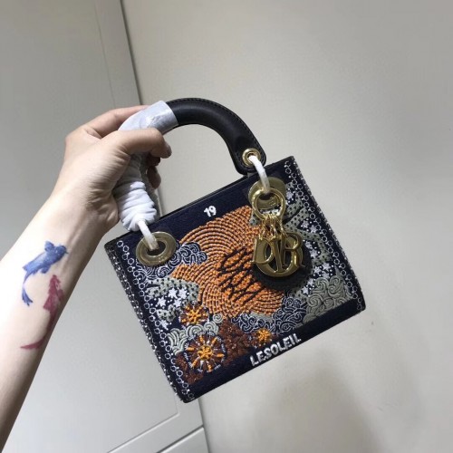 LADY DIOR embroidered cattle leather AD0168-4