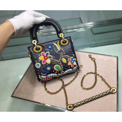 LADY DIOR embroidered cattle leather M05053