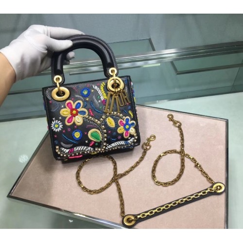 LADY DIOR embroidered cattle leather M05054