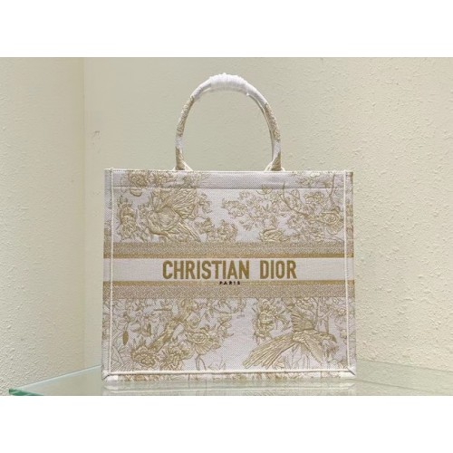 LARGE DIOR BOOK TOTE Dior Jardin d Hiver Embroidery with Gold-Tone Metallic Thread M1286