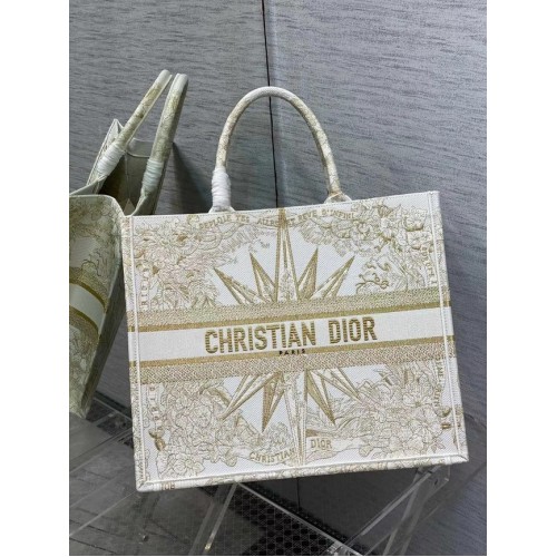 LARGE DIOR BOOK TOTE Dior Reve dInfini Embroidery with Gold-Tone Metallic Thread M1286Z