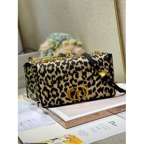 LARGE DIOR CARO BAG Beige Multicolor Mizza Embroidered Velvet M9243UT